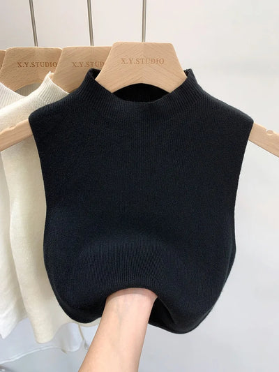 Slim Fit Sleeveless Sweater Women’s Knitted Tank