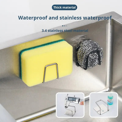 Sink Wall Sponge Holder Stainless Steel Draining Rack