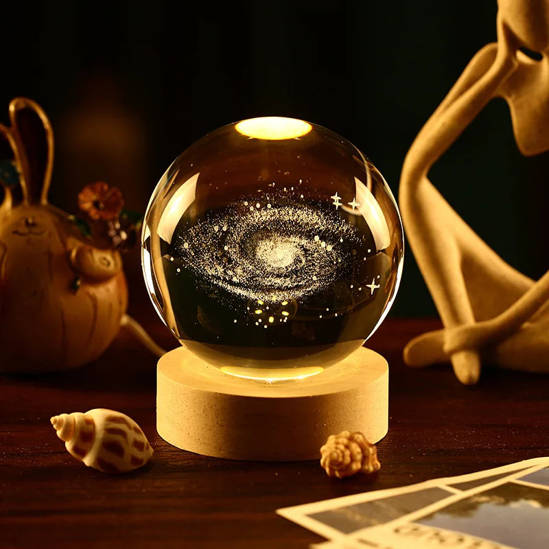 Moon Crystal Ball Lamp Galaxy Glass Night Light