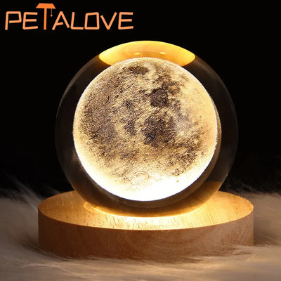 Moon Crystal Ball Lamp Galaxy Glass Night Light