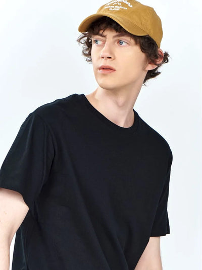 Men’s Cotton Summer Tee White/Black Solid Fashion Shirt