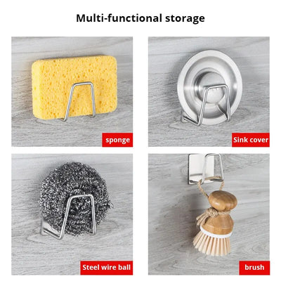 Sink Wall Sponge Holder Stainless Steel Draining Rack