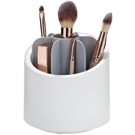 360° rotating Makeup Brush Organizer With Transparent Lid