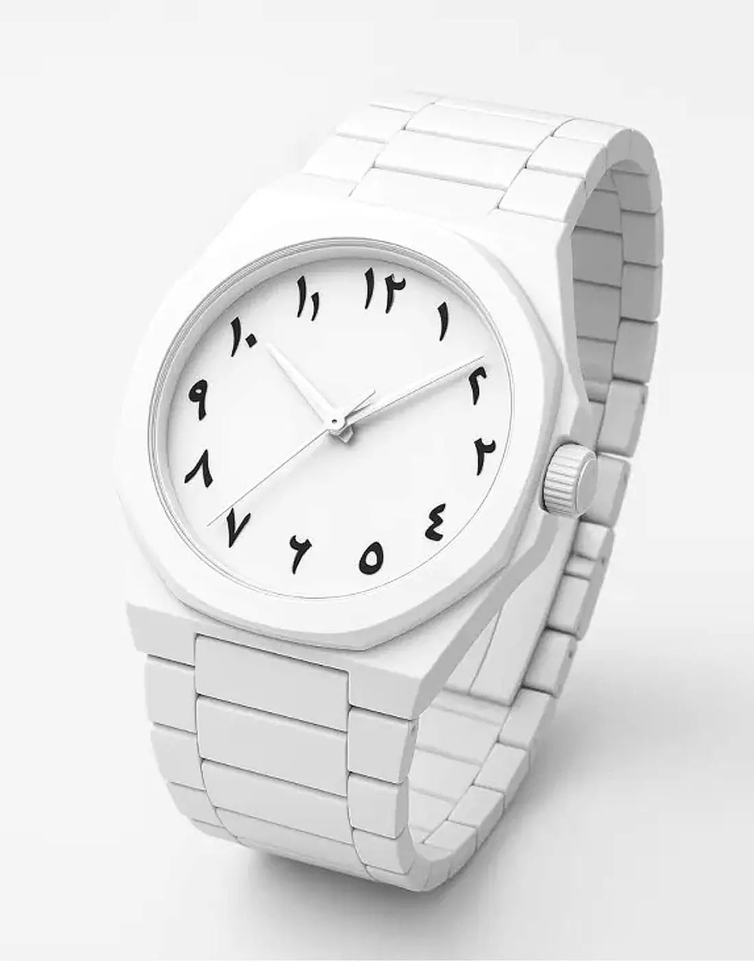 Full White Aura Watch Elegant Design Durable Build Comfortable Strap Clear Display Perfect For Daily Wear And Special Occasions